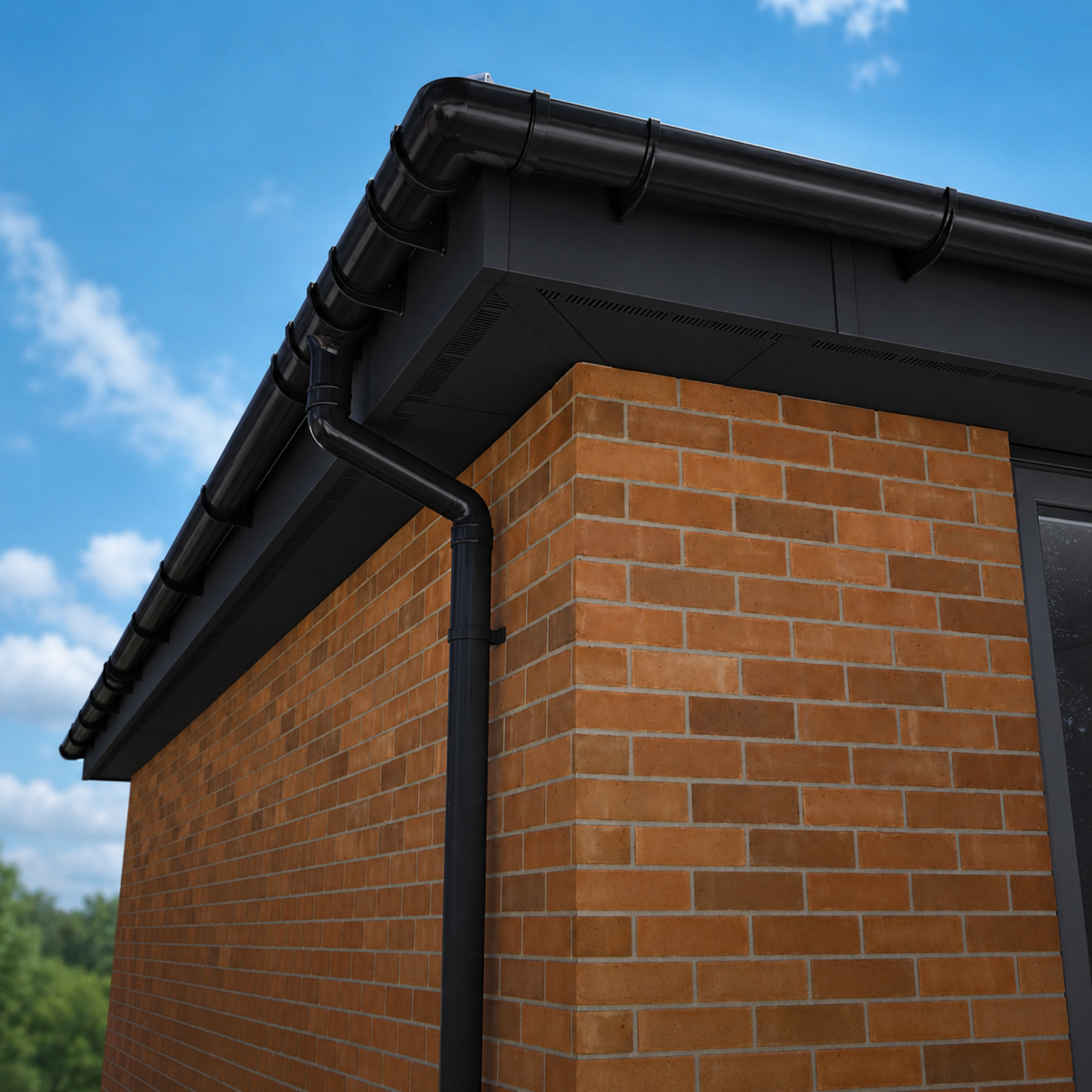 BLACK ROUND GUTTER
