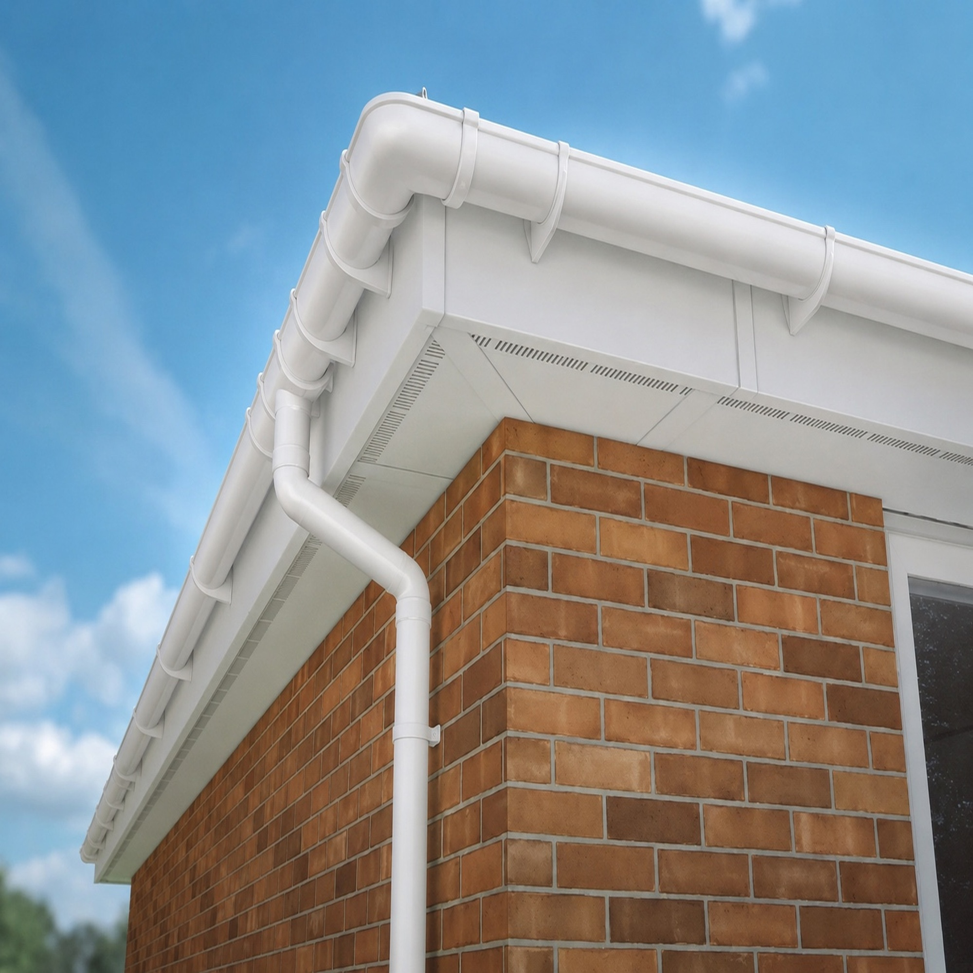 WHITE ROUND GUTTER