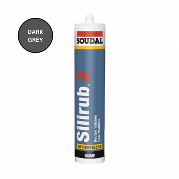 Soudal Silirub 2 Dark Grey Neutral Cure Silicone Sealant