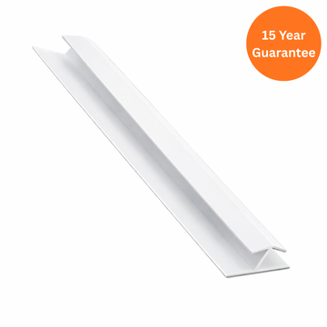White uPVC Cladding Centre Joint Trim 5m External Joining Trim