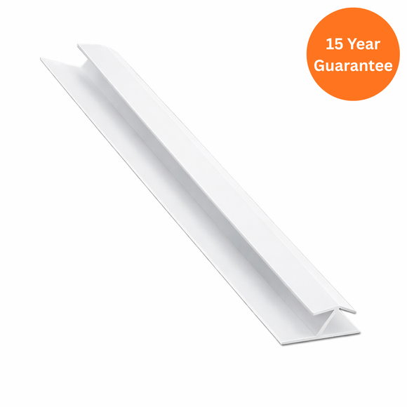 White uPVC Cladding Centre Joint Trim 5m External Joining Trim