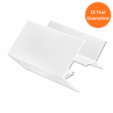 Foiled White uPVC 2-Part External Corner Cladding Trim 5m
