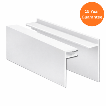 White uPVC 2-Part Cladding U-Trim 5m Edge Finishing Trim