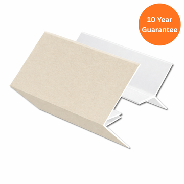 Cream uPVC 2-Part External Corner Cladding Trim 5m