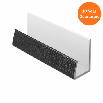 Anthracite Grey Woodgrain uPVC Cladding U-Trim 5m