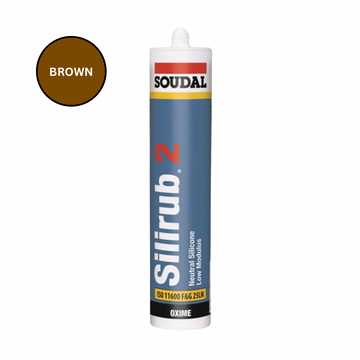 Soudal Silirub 2 Brown Neutral Cure Silicone Sealant