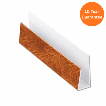 5m Light Oak Hollow Soffit J-Trim uPVC Edge Trim