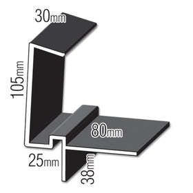 Continuous Dry Verge Type D Black 5m – UPVC Roof Verge System - 0