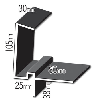 Continuous Dry Verge Type D Black 5m – UPVC Roof Verge System - 0