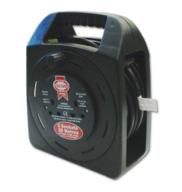 25m Extension Reel – Portable Cable Reel with Carry Handle
