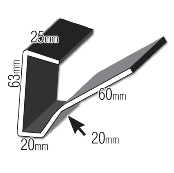 Continuous Dry Verge Type S Black 5m – UPVC Roof Verge System
