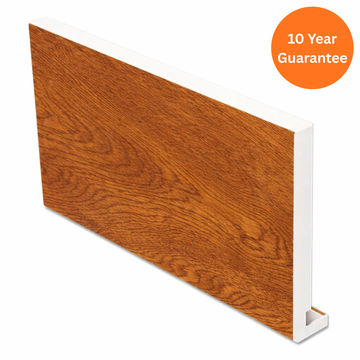 16mm Light Oak uPVC Square Fascia Board – 5m Replacement Roofline Board