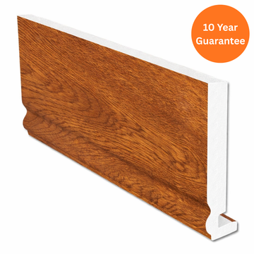 16mm Light Oak uPVC Ogee Fascia Board – 5m Replacement Roofline Fascia