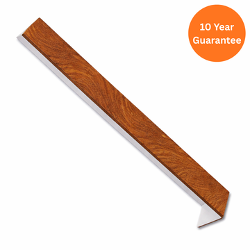 300mm Light Oak External Square Fascia Corner uPVC Trim
