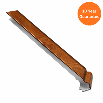 300mm Light Oak Ogee Fascia External Corner Joint uPVC Roofline Trim