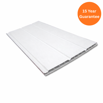 9mm White Hollow uPVC Soffit Board 300mm x 5m – Lightweight Roofline Panel