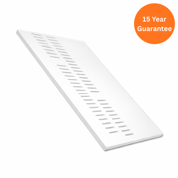 9mm White Double Vented uPVC Soffit Board – 5m Roofline Ventilation Panel