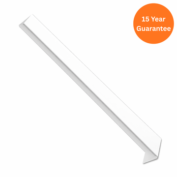 300mm White External Square Fascia Corner – uPVC Roofline Trim
