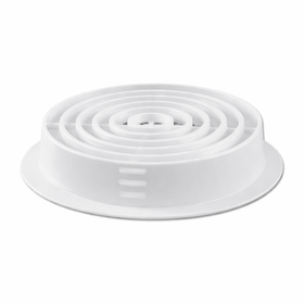 70mm White Circular Soffit Vent – UPVC Roof Ventilation Grille