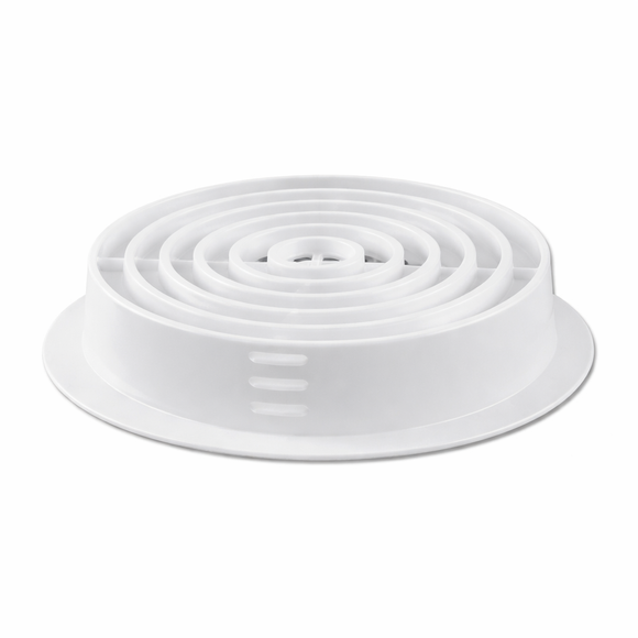 70mm White Circular Soffit Vent – UPVC Roof Ventilation Grille