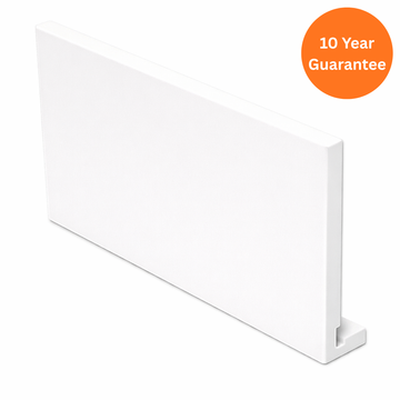 Square Jumbo Fascia Box End 405mm x 1m White uPVC Roofline Trim
