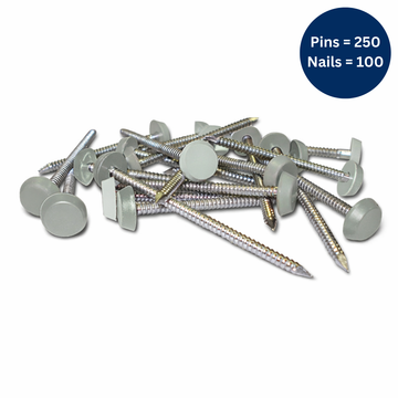 Agate Grey Plastic Headed Pins & Nails – A4 Stainless Steel Fixings