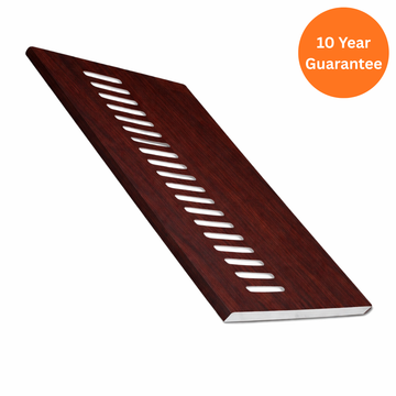 9mm Rosewood Vented Soffit Board uPVC Roofline Panel – 5m