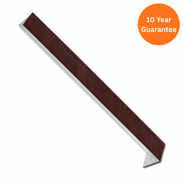300mm Rosewood Square Fascia External Corner Joint uPVC Trim