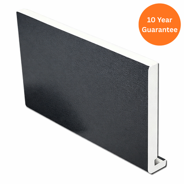 16mm Square Fascia Board Anthracite Grey Woodgrain uPVC RAL 7016