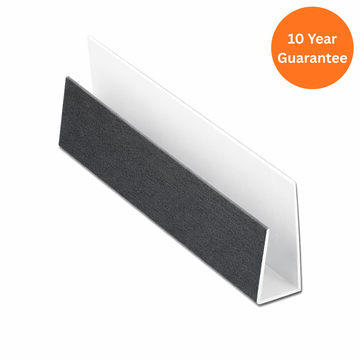 Anthracite Grey Woodgrain Hollow Soffit J-Trim uPVC RAL 7016