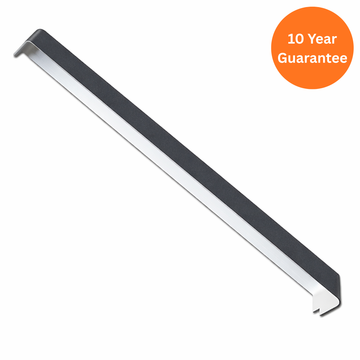 500mm Square Fascia External Double Ended Corner Dark Grey Smooth uPVC RAL 7016