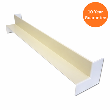 Cream uPVC Square Fascia Internal Corner Joint 500mm – Double Ended Roofline Trim