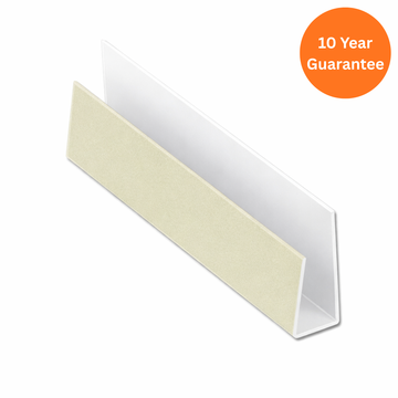 Cream uPVC Hollow Soffit J-Trim – 5m Roofline Finishing Trim
