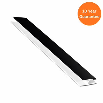 5m Black uPVC Hollow Soffit H Trim Joint Connector