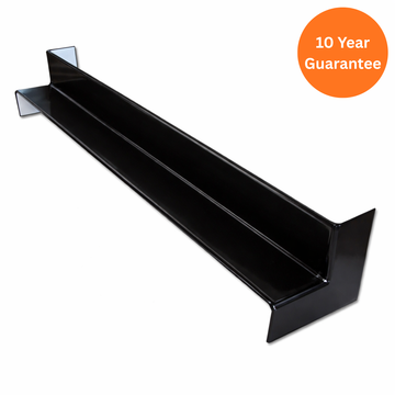 Black uPVC Square Fascia Internal Double Ended Corner 500mm