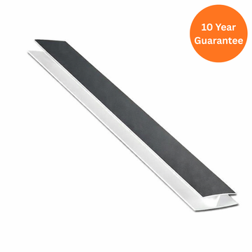 Plain Grey uPVC Soffit H Trim 5m – Roofline Joining Trim for Hollow & Solid Soffit Boards
