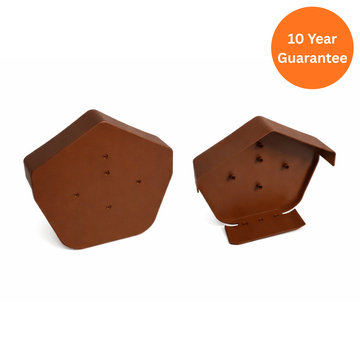 Ulti-Verge Ambi Dry Verge Angled End Cap Terracotta – UPVC Roof Verge Finishing Cap