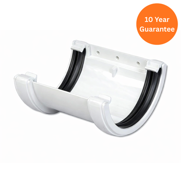 Half-Round Gutter Union Bracket (White)