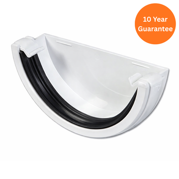 Half-Round Gutter Stop End Ext (White)