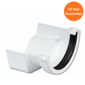 Half-Round/Cast Iron Ogee RH Gutter Adptr (White)