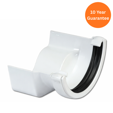 Half-Round/Cast Iron Ogee RH Gutter Adptr (White)