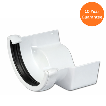 Half-Round/Cast Iron Ogee LH Gutter Adptr (White)