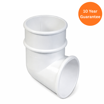 White Round Downpipe Shoe uPVC Drainage Outlet Fitting