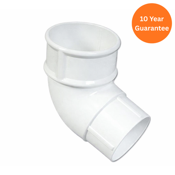 White Round Downpipe Offset Bend 112.5 Degree uPVC Connector