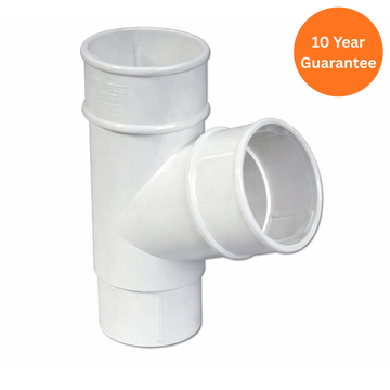 White Round Downpipe Branch 67.5 Degree uPVC Gutter Connector