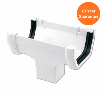 Square Gutter Run Outlet (White)