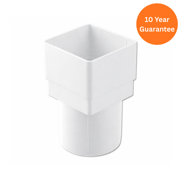Square/Round Downpipe Adaptor (White)