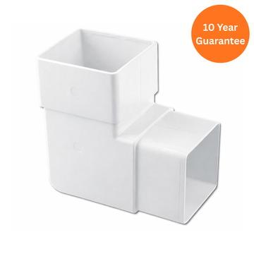 Square Downpipe Offset Bend 92.5 Deg (White)