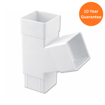 Square Downpipe Branch 112 Deg (White)
