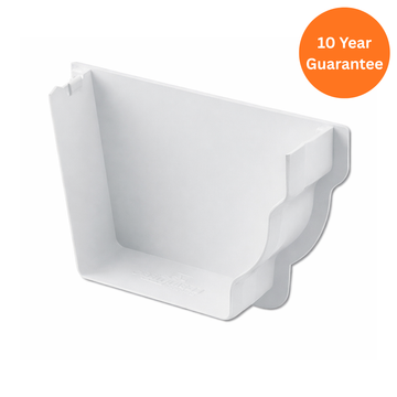 White Ogee Gutter Internal Stop End Right Hand uPVC End Cap